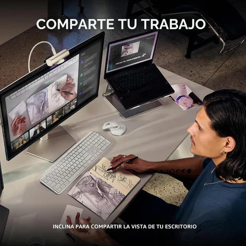 Vista 7 de Logitech MX Brio Ultra HD 4K Cámara web de colaboración y transmisión, 1080p a 60 FPS, modo Show, funciona con Microsoft Teams, Zoom, Google Meet