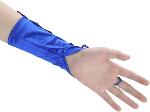 Vista 5 de Guantes de encaje floral sin dedos para novia, con lentejuelas, para mujer, ropa de mano, boda, graduación, fiesta, manoplas vintage