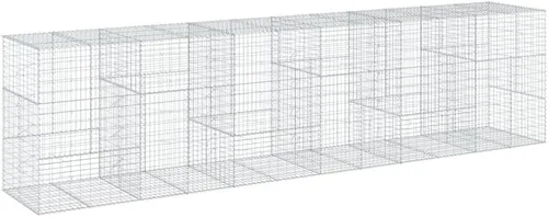 Vista 43 de vidaXL Cesta de gavión con tapa, 39.4 x 19.7 x 39.4 pulgadas, hierro galvanizado rectangular, resistente a la intemperie, montaje sin herramientas