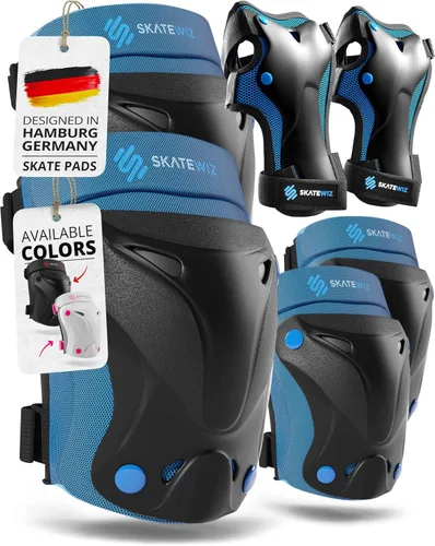 Vista 9 de SKATEWIZ Kids and Adult Knee Pads and Elbow Pads Set 6pcs - incl. Carry Bag