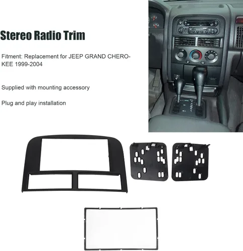 Vista 4 de Qiilu Kit de ajuste de tablero de automóvil, panel de radio estéreo para automóvil, kit de ajuste de instalación de tablero de instrumentos de 2