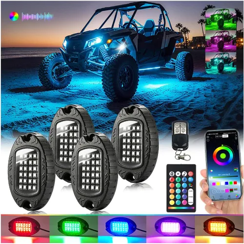 Vista 16 de 1 Cápsula de Repuesto para Cápsula Dañada para Luces de Roca LED RGB Segmentadas de 12v Luz Inferior Multicolor Impermeable de Neón para Jeep