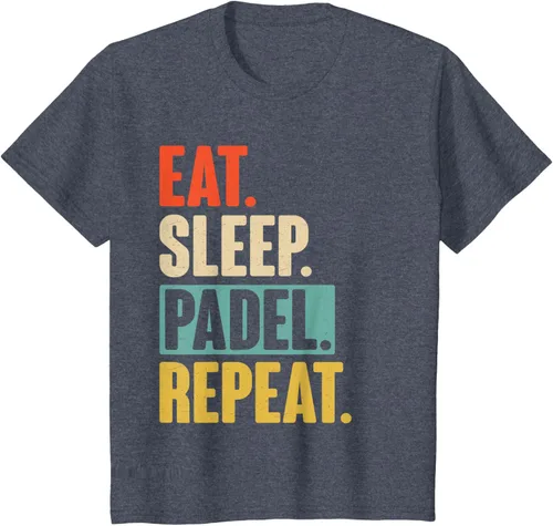 Vista 62 de Eat Sleep Padel Repeat - Camiseta de pádel retro vintage, Negro