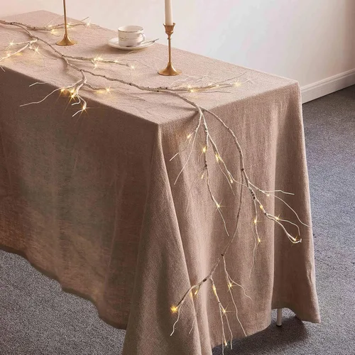 Vista 7 de Birchlitland Guirnalda de abedul iluminada con 48 luces LED de hadas para manto durante todo el año