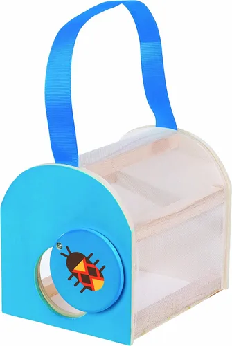 Vista 3 de Toysmith Backyard Exploration FSC - Estuche para criaturas de madera, color azul, pequeño