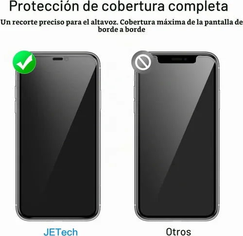 Vista 4 de JETech Protector de pantalla de privacidad de cobertura completa para iPhone 11 Pro/X/XS de 5.8 pulgadas, película de vidrio templado antiespía