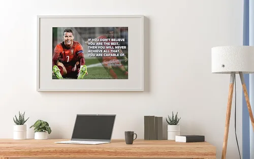 Vista 6 de Cristiano Ronaldo Póster Motivacional Cita Citas Inspiradoras Pósters para Aula Fútbol Masculino Entrenamiento Profesional Arte de Pared Mentalidad