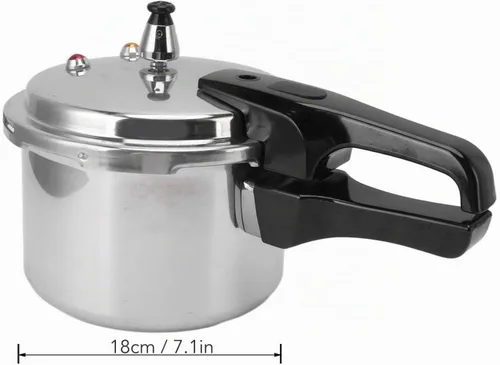 Vista 4 de Olla a presión de acero inoxidable de 3 litros 7.1 in inferior 3L Mini olla a presión para estufa de gas