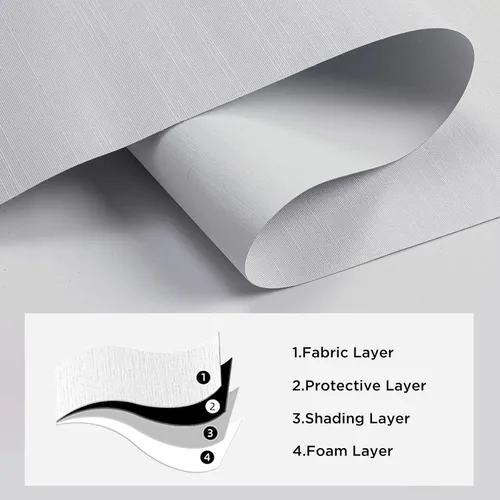 Vista 27 de Joydeco Persianas enrollables 100% opacas sin cordones para ventanas, persianas de parada libre, protección UV, persianas de tejido natural