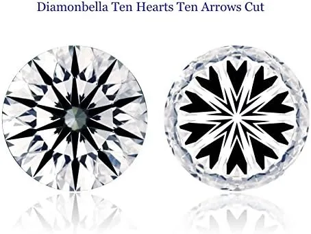 Vista 2 de Brillantes 10 Corazones 10 Flechas Sueltas Diamante Simulado Ideal Corte Redondo