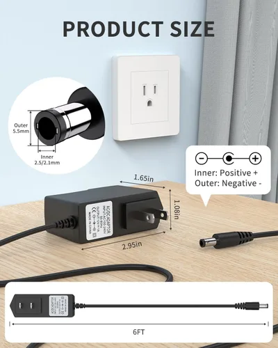 Vista 7 de Cargador adaptador de CA de fuente de alimentación de 12 V 1 A [12 voltios 1 amperios de potencia de conmutación regulada] con 11 enchufes de CC