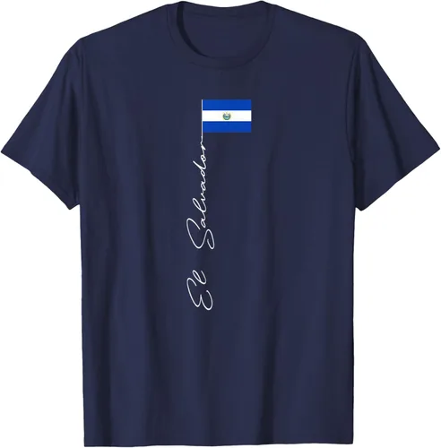 Vista 53 de Camiseta patriótica con bandera de El Salvador, Negro