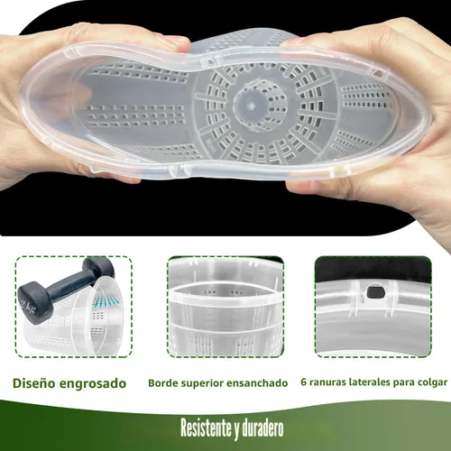 Vista 4 de Maceta de orquídeas con platillos, 4 de cada una de 4.3" y 5.5" macetas de orquídeas con agujeros, 8 piezas de macetas de plástico transparente