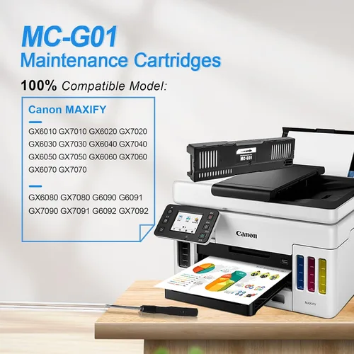 Vista 2 de YOUEXPERT Cartucho de mantenimiento MC-G01 Depósito de tinta residual compatible con Canon MAXIFY GX6020 GX7020 GX6040 GX6050 GX7040 GX7050