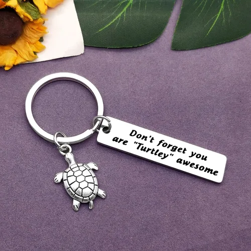 Vista 2 de Vadaka Turtle Lover - Llavero inspirador de tortuga para niñas, hijas, niños, mar, océano, regalo, joyería motivacional para hombres y mujeres