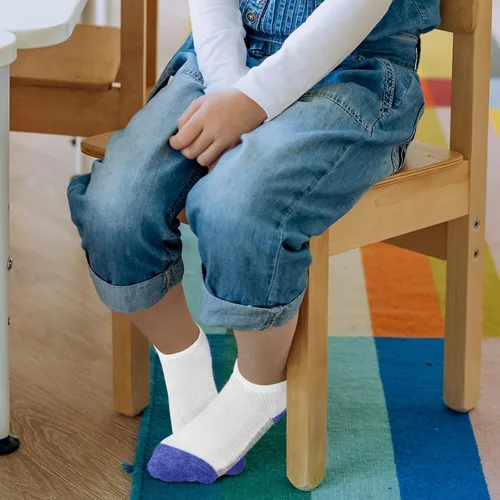 Vista 2 de Auranso 12 pares de calcetines atléticos transpirables para niños y niñas de algodón de corte bajo