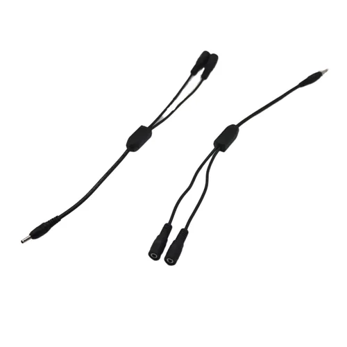 Vista 2 de Cable divisor DC Y de 2 piezas, 1 macho a 2 hembras, cable adaptador de extensión de alimentación de CC de 0.138 in x 0.053 in, para cámaras
