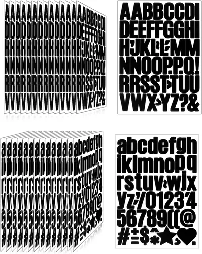 Vista 88 de 1550 piezas de 10 hojas de calcomanías de letras, calcomanías de números y alfabeto de buzón de vinilo, calcomanías autoadhesivas impermeables