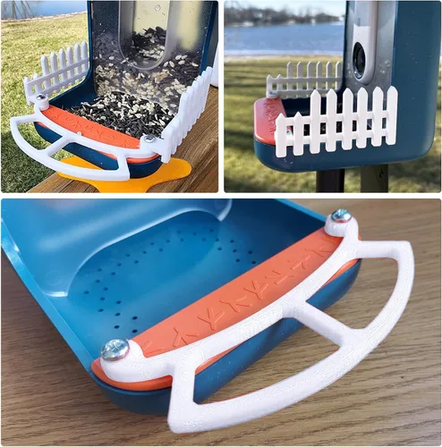 Vista 3 de 3 piezas de percha para pájaros, con valla lateral, percha de extensión más ancha para complementos de bricolaje, accesorios para pájaros