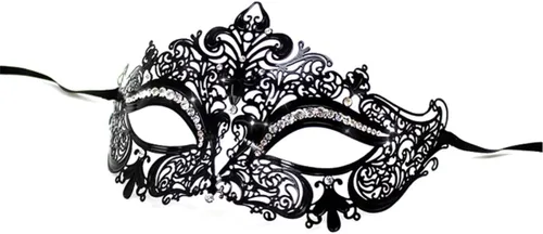 Vista 2 de Leprato Máscara veneciana negra para mujer, máscara veneciana para Halloween, Mardi Gras, baile de graduación, fiesta de disfraces