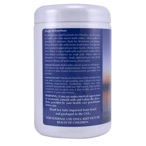 Vista 3 de Ancient Secrets Baños minerales, aromaterapia del mar muerto, pachulí, 32 oz (2 libras) 32.03 oz (paquete de 2)