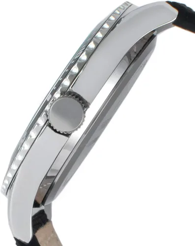 Vista 2 de Peugeot Reloj deportivo con bisel para hombre con correa de muñeca de lona negra