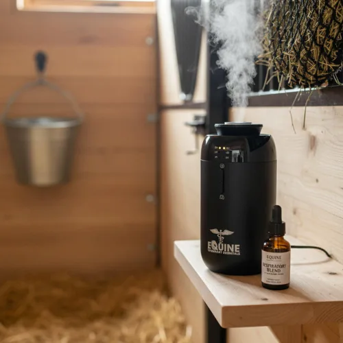 Vista 2 de Difusor de aromaterapia amigable con equinos Incluye 2 aceites esenciales de lujo para calmar y respirar Humidificador ultrasónico de niebla