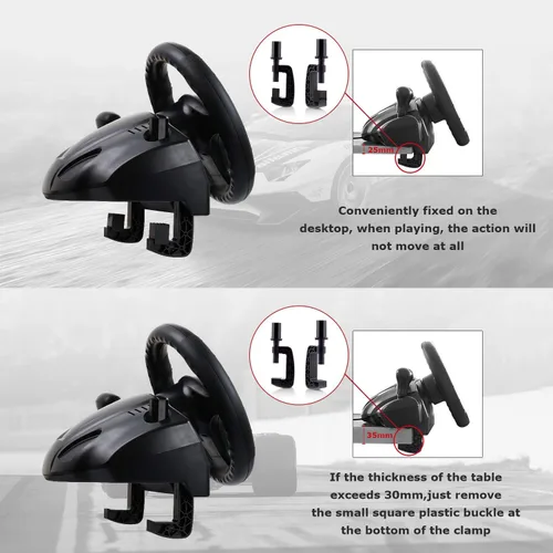 Vista 5 de DOYO Gaming Racing Wheel, Steering Wheel for PC, 270 Degree Driving Force Sim Game Steering Wheel with Responsive Gear and Pedals for PCPS3PS4XBOX