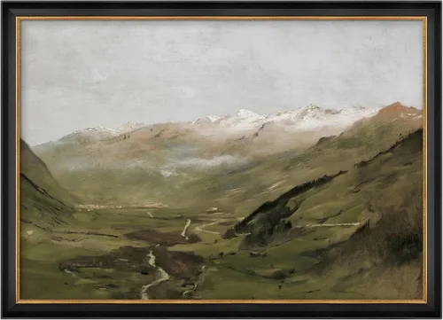 Vista 56 de MUDECOR Lienzo enmarcado prémium para pared, pinos nevados en bosque de invierno, ilustraciones modernas, arte contemporáneo, escénico, divertido