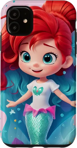 Vista 5 de Funda para iPhone 14 con diseño de sirenita