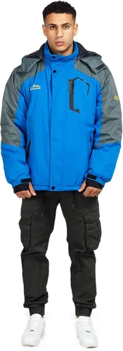 Vista 4 de CorBuyit Chaqueta de esquí con capucha para hombre, abrigo impermeable de invierno para nieve