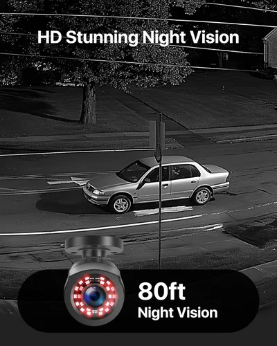 Vista 3 de ZOSI Sistema de cámara de seguridad para el hogar de 8 canales para exteriores, 5MP-Lite de 8 canales H.265+ CCTV DVR y 8 cámaras de vigilancia