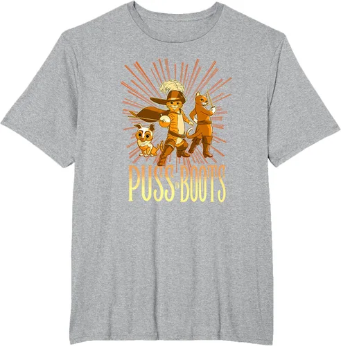 Vista 74 de DreamWorks Puss in Boots: The Last Wish Cat Trio Poster - Camiseta pequeña Negro
