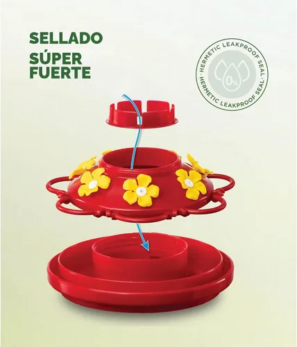 Vista 9 de Comedero para colibríes de 10 onzas, paquete de 2, comederos de vidrio para colibríes para exteriores, con protector de hormigas integrado, percha