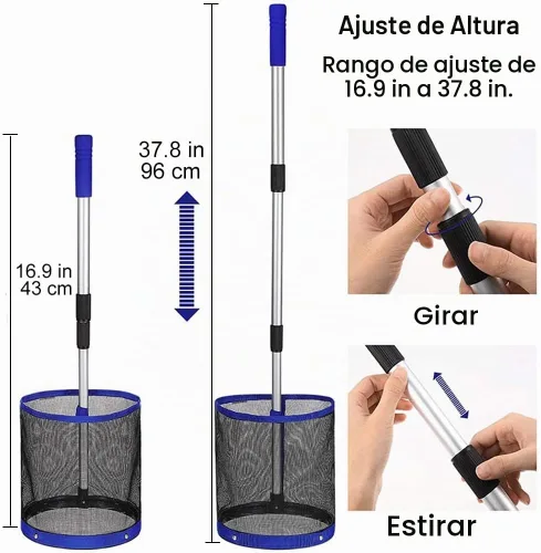 Vista 3 de TNZMART Recogedor de pelotas de ping pong ajustable, recuperador de tenis de mesa portátil, colector de bolas múltiple para recolección