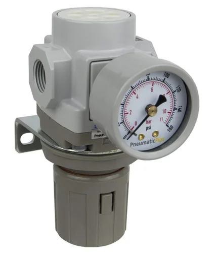 Vista 8 de PneumaticPlus SAR600-N10BG Regulador de presión de aire comprimido 1" NPT - Soporte, manómetro.