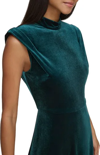 Vista 2 de Karl Lagerfeld Paris Vestido midi de terciopelo para mujer