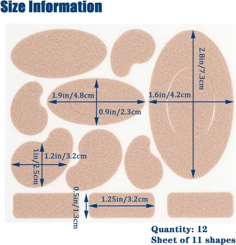 Vista 2 de Cinta Moleskin para pies, relleno de piel de moleskin, parche de piel de topo para zapatos, almohadillas adhesivas de franela, calcomanías adhesivas