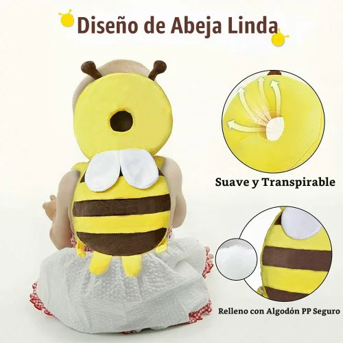 Vista 3 de Okydoky Protector de cabeza de bebé y rodilleras para gatear, mochila de seguridad ajustable para la cabeza de los niños pequeños, protección