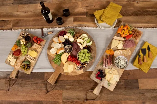 Vista 10 de TOSCANA - una marca Picnic Time - Tabla rectangular de charcutería Ravi, plato de madera para servir, tabla de queso, (madera de mango)