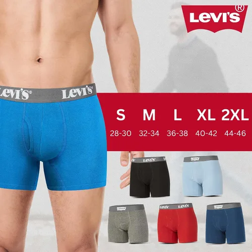 Vista 6 de Levi's Calzoncillos tipo bóxer para hombre, ropa interior de algodón transpirable para hombre, paquete de 6