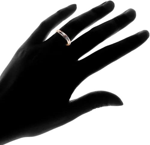 Vista 3 de Hoops & Loops Anillo de plata de ley 925 altamente pulida, triple entrelazado, delgado, ajuste cómodo, anillo de boda trenzado tres en uno