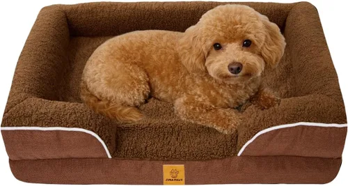 Vista 12 de Sofá para perros y gatos, sofá lavable para mascotas pequeñas, 30 Acogedora cama estilo sofá con lados elevados, amortiguación de felpa y una funda