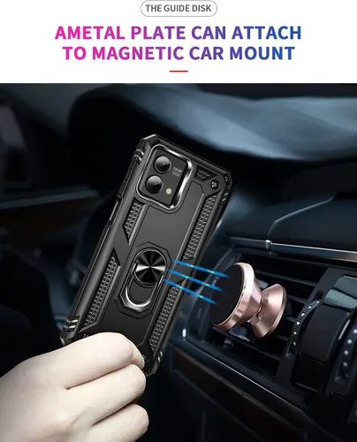 Vista 6 de Funda para Moto G Stylus 2023 5G en coche, soporte de anillo de metal, armadura anti caída completa, material de TPU + PC para Moto G Stylus 2023 5G