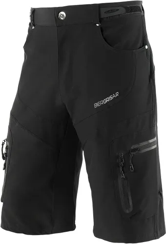 Vista 11 de BERGRISAR Pantalones cortos de ciclismo para hombre, corte holgado, con 6 bolsillos