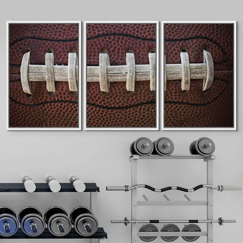 Vista 68 de wall26 Lienzo enmarcado para pared, juego de arte de primer plano, detalles de costuras de béisbol, atletas deportivos, fotografía, moderno