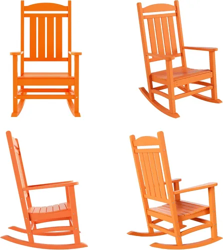 Vista 31 de HDPE Laguna Classic - Mecedora para porche (juego de 2), color turquesa