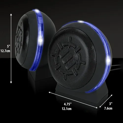 Vista 4 de ENHANCE Altavoces USB SL2 para el aula, sistema de sonido estéreo 2.0, entrada de 0.138 in, control de volumen en línea, compactos para escritorios