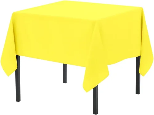 Vista 129 de Pomp - Mantel premium de poliéster con estampado abstracto de 52 x 52 pulgadas cuadradas Tela de fácil cuidado, resistente a arrugas y manchas