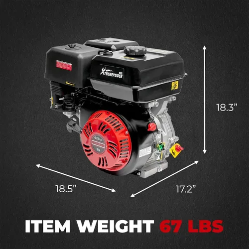 Vista 10 de XtremepowerUS Motor de gas de arranque de retroceso de 15.0HP 420cc, motor multiuso, divisor de troncos Go Kart, eje horizontal, motor de gas OHV